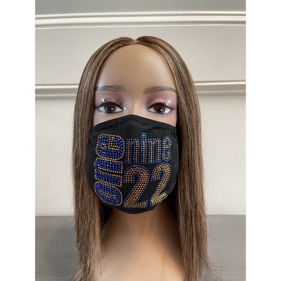 Sigma Gamma Rho 1922 Bling Rhinestone Face Mask - Picture 4 of 11